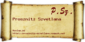 Prosznitz Szvetlana névjegykártya